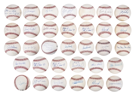 Lot of (33) High End Single Signed Baseballs Including Joe DiMaggio, Ted Williams, Sandy Koufax and Ken Griffey Jr (3) (JSA Auction LOA)